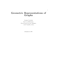 Geometric Representations of Graphs