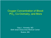 Oxygen Concentration of Blood: PO