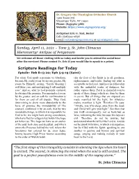 Scripture Readings for Today