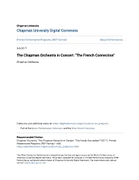 The Chapman Orchestra in Concert: "The French Connection"