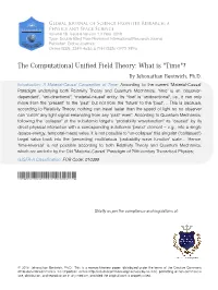 The Computational Unified Field Theory: What Is "Time"?
