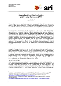 Australian Jihad: Radicalisation and Counter-Terrorism (ARI)
