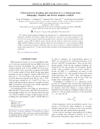 Chiral Symmetry Breaking and Restoration in 2+1 Dimensions From