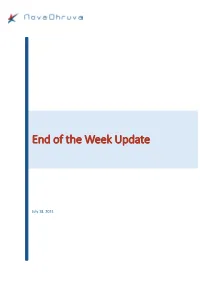 End of the Week Update