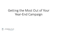 Getting the Most out of Your Year-End Campaign Why Does Digital Matter at Year-End?