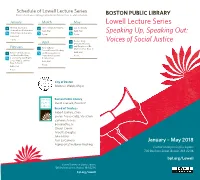 Lowell Lecture Series Speaking Up, Speaking