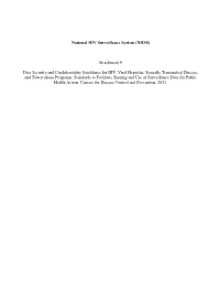 National HIV Surveillance System (NHSS) Attachment 9. Data Security