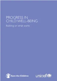 Progress in Child Well-Being: Building on What Works