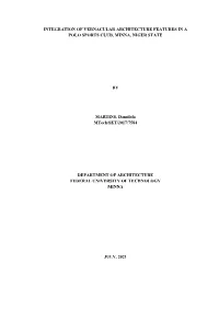 1 Integration of Vernacular Architecture Features in A