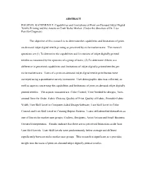 ABSTRACT POLSTON, KATHERINE P. Capabilities and Limitations Of
