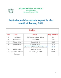 Curricular and Co-Curricular Report for the Month of January 2019
