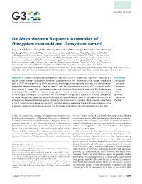 De Novo Genome Sequence Assemblies of Gossypium Raimondii and Gossypium Turneri