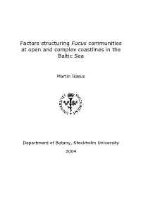Factors Structuring Fucus Communities at Open and Complex Coastlines in the Baltic Sea