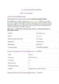 Physical Properties of Dimethylglyoxime – C4H8N2O2