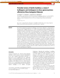 Potential Vectors of Xylella Fastidiosa: a Study of Leafhoppers and Treehoppers in Citrus Agroecosystems Affected by Citrus Variegated Chlorosis G
