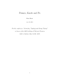 Primes, Knots and Po