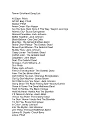 Tanner Strickland Song List