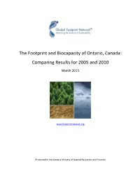 The Footprint and Biocapacity of Ontario, Canada: Comparing Results for 2005 and 2010