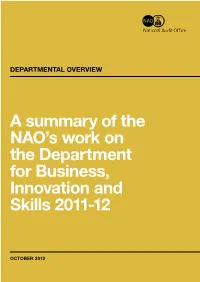 A Summary of the NAO's Work on the Department for Business
