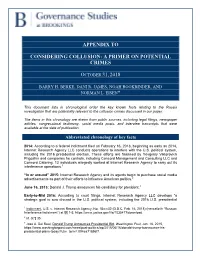 Appendix to Considering Collusion: a Primer on Potential Crimes October