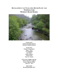 Development of Tuolumne River Flow and Temperature Without Dams Model