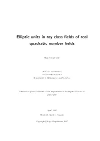 Elliptic Units in Ray Class Fields of Real Quadratic Number Fields