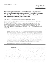 Possible Aplanochytrid (Labyrinthulea) Prey Detected Using