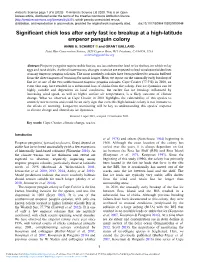 Significant Chick Loss After Early Fast Ice Breakup at a High-Latitude