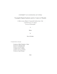 UNIVERSITY of CALIFORNIA, SAN DIEGO Unsampled Digital Synthesis and the Context of Timelab a Dissertation Submitted in Partial S