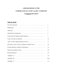 Amended Report of the Supreme Judicial
