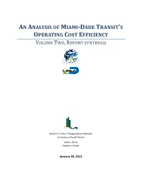 An Analysis of Miami-Dade Transit's Operating Cost Efficiency