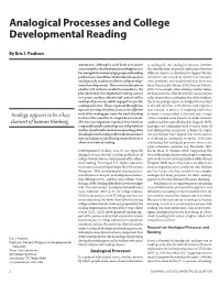 Analogical Processes and College Developmental Reading