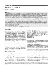 Antidotes in Poisoning Binila Chacko1, John V Peter2