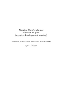 Ngspice User Manual