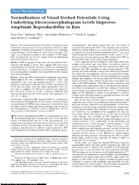 Normalization of Visual Evoked Potentials Using Underlying Electroencephalogram Levels Improves Amplitude Reproducibility in Rats