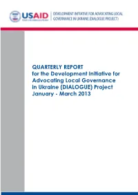 QUARTERLY REPORT for the Development Initiative For