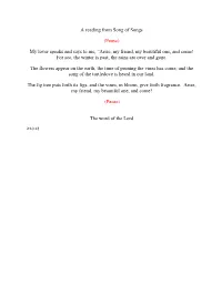 A Reading from Song of Songs