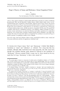 Frege's Theory of Sense and Reference