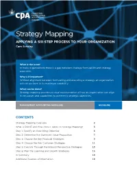 Strategy Mapping: Applying a Six-Step Process To