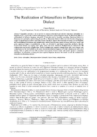 The Realization of Intensifiers in Banyumas Dialect