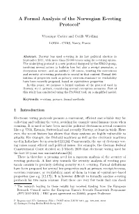 A Formal Analysis of the Norwegian E-Voting Protocol