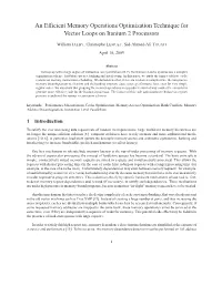An Efficient Memory Operations Optimization Technique for Vector Loops on Itanium 2 Processors
