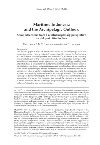 Maritime Indonesia and the Archipelagic Outlook Some Reflections from a Multidisciplinary Perspective on Old Port Cities in Java