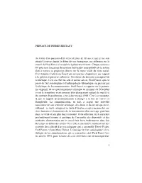PREFACE DE PIERRE RESTANY Au Terme D'un