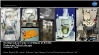 Developing Exploration Technologies on the ISS: Exploration Toilet Challenges October 17, 2019