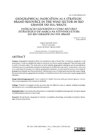 Geographical Indication As a Strategic Brand Resource