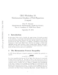 GR15 Workshop A3---Mathematical Studies of Field Equations---A Report
