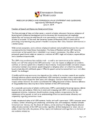 Guidelines and Value Statement on Freedom of Speech and Expression