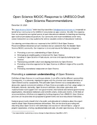 Open Science MOOC Response to UNESCO Draft Open Science Recommendations
