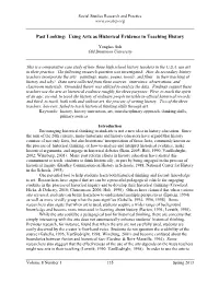 Past Looking: Using Arts As Historical Evidence in Teaching History